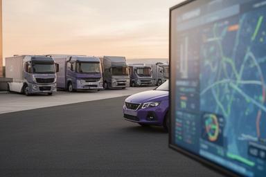 Flotta di mezzi per la mobilità con pannello digitale di monitoraggio